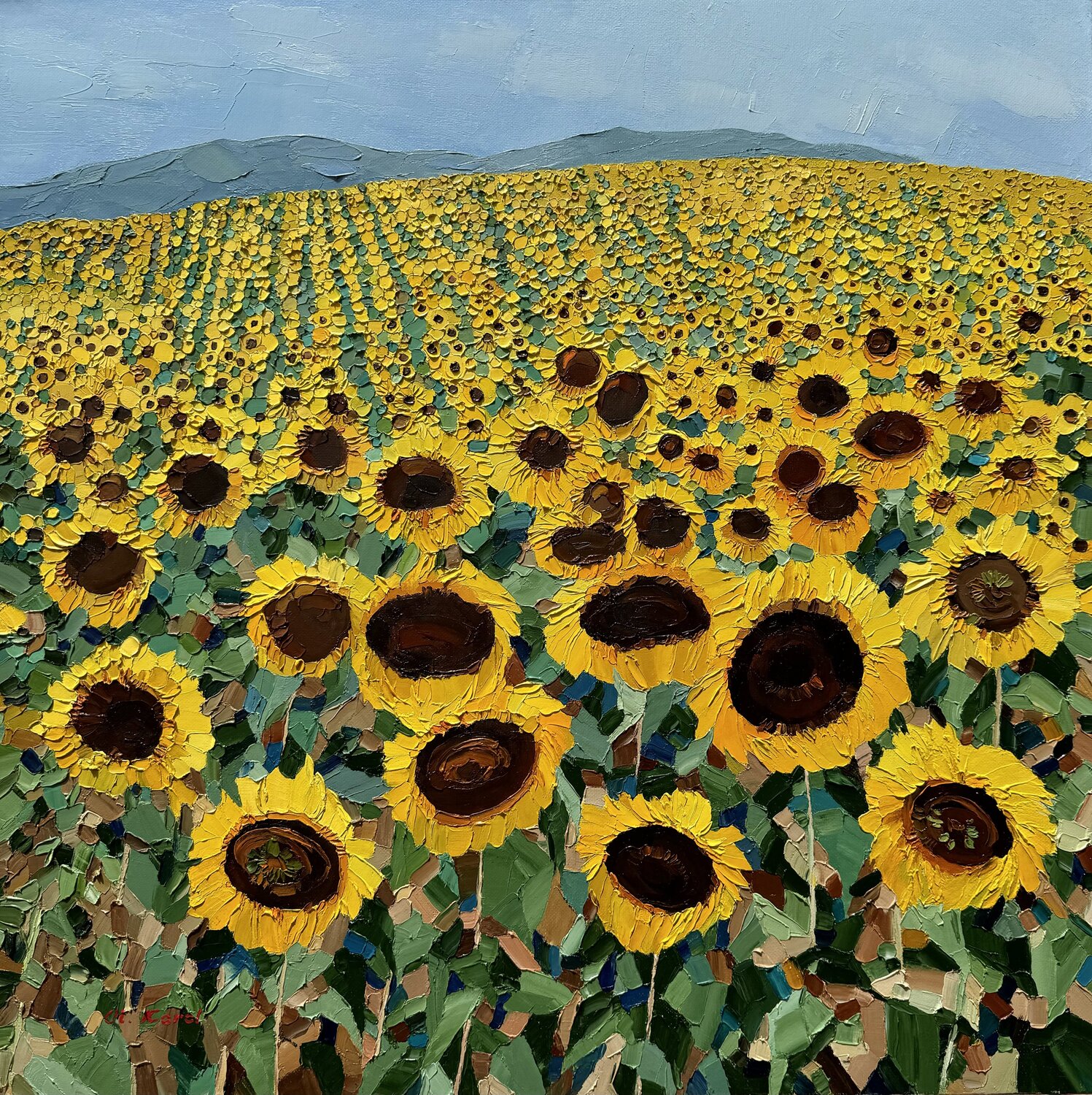 Golden hill Ulyana Korol Original painting for sale