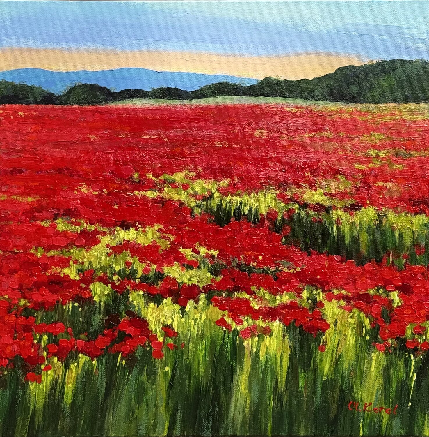 Scarlet fervor Ulyana Korol Original painting for sale