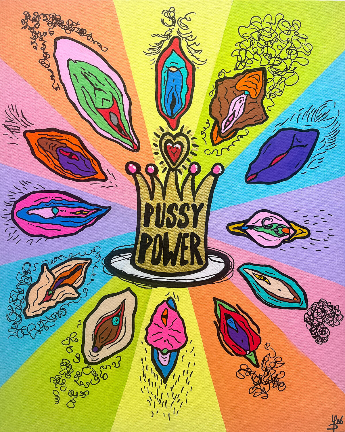 Pussy Power Yvonne van Dalen Original painting for sale