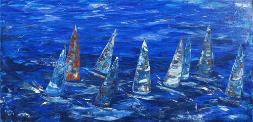 Regatta in Blue by Britta Kaping, Painting for Sale on Select