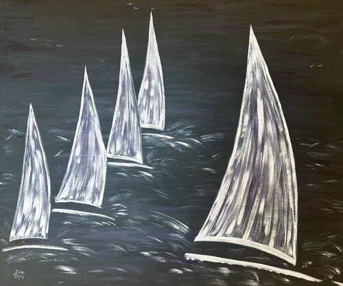 Dunkle Regatta - Mystic Horizon by Britta Kaping, Painting for Sale on Select