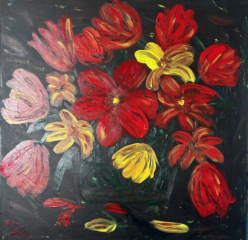 Stillness in Red by Britta Kaping, Painting for Sale on Select