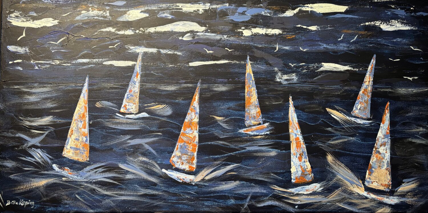 Regatta Nr. Two- Wave Motion Britta Kaping Original painting for sale