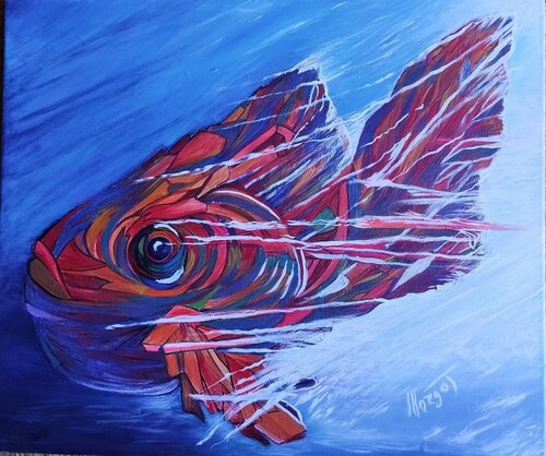 "AFFRONTANDO L'ABBISSO COL CUORE BAMBINO"- Facing the Abyss with a child's heart by MARGHERITA BELLIPANNI (Margot), Painting for Sale on Select