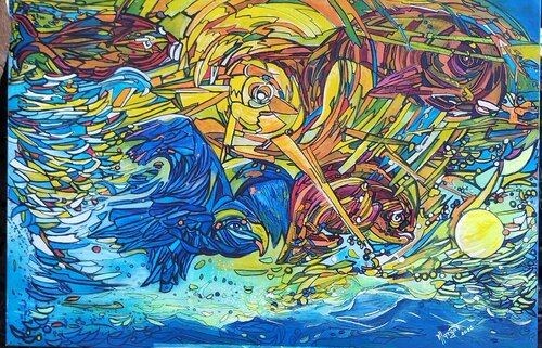 APPARTENENZA (Belonging)   dipinto contemporaneo sul legame tra uomo e natura by MARGHERITA BELLIPANNI (Margot), Painting for Sale on Select