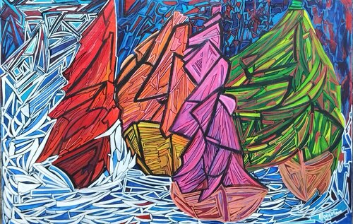 VELE AL VENTO(Sails in the wind)   -   THE INVISIBLE FORCE THAT MOVES US von MARGHERITA BELLIPANNI (Margot), Malerei kaufen auf Select