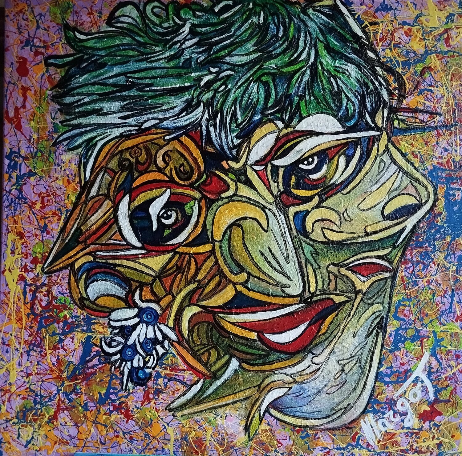 "L'ALTRO CHE VIVE IN ME"-The other who lives in me MARGHERITA BELLIPANNI (Margot) Original painting for sale