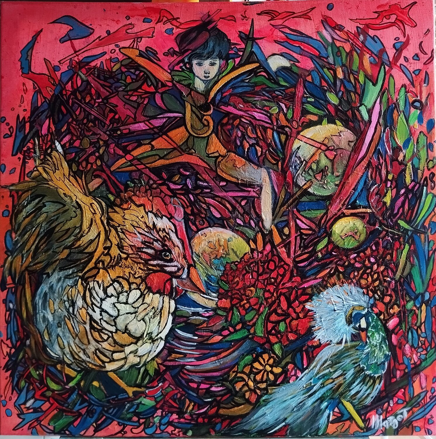 "MECCANICA DELL'INFINITO"-Mechanics of infinity MARGHERITA BELLIPANNI (Margot) Original painting for sale