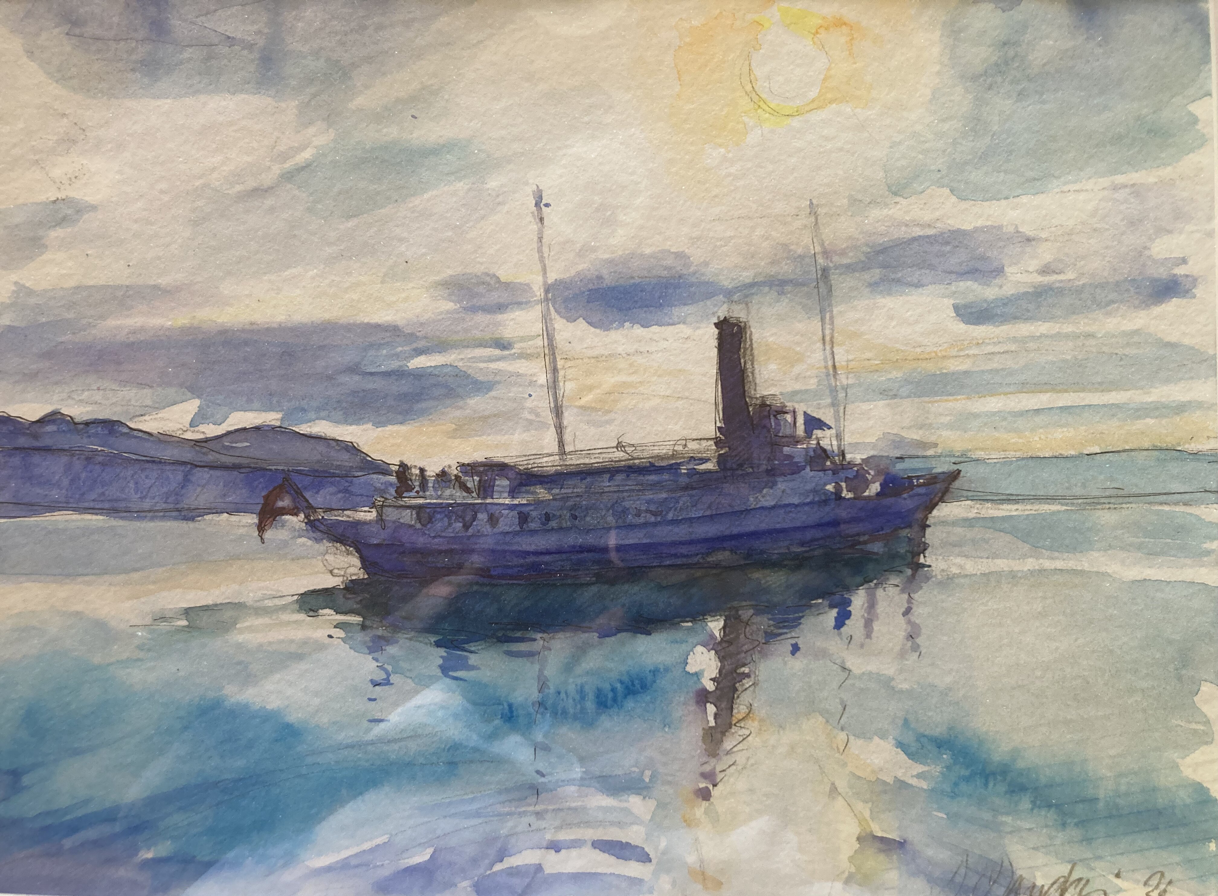 Ship of Belle Epoque "Italie" in the afternoon sun