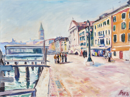 A Walk among Venetians by Heiner Handschin, Painting for Sale on Select