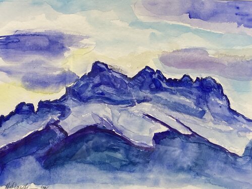 Les Dents du Midi by Heiner Handschin, Painting for Sale on Select