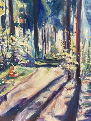 Forest in Savigny in early Spring by Heiner Handschin, Painting for Sale on Select