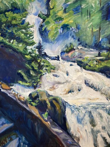 Giessbachfälle by Heiner Handschin, Painting for Sale on Select