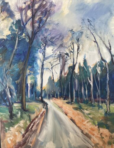 Pre-Spring Forest of Belmont by Heiner Handschin, Painting for Sale on Select