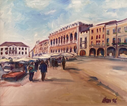 Market at Padua von Heiner Handschin, Malerei kaufen auf Select