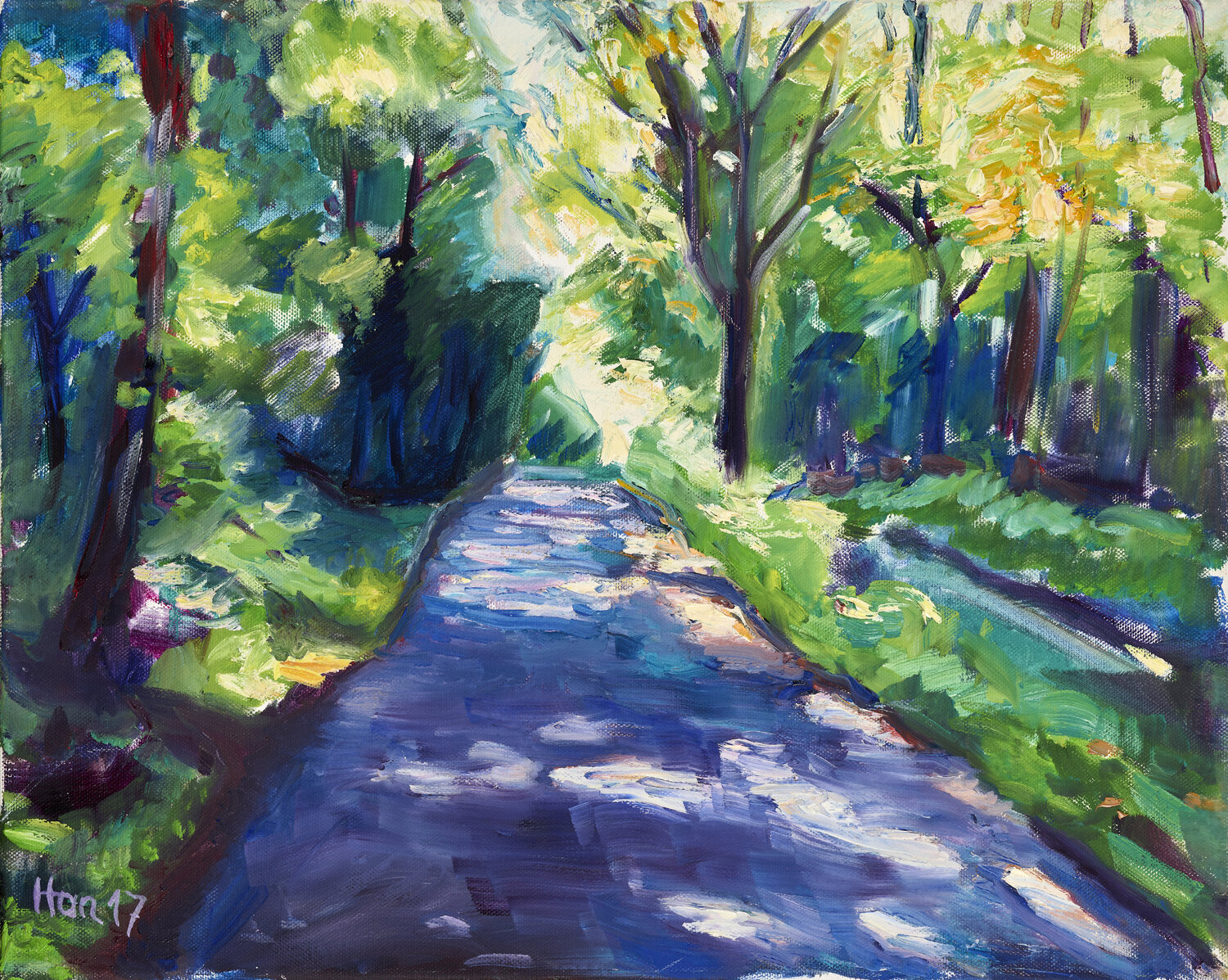 The Road through the Forest Heiner Handschin Original painting for sale