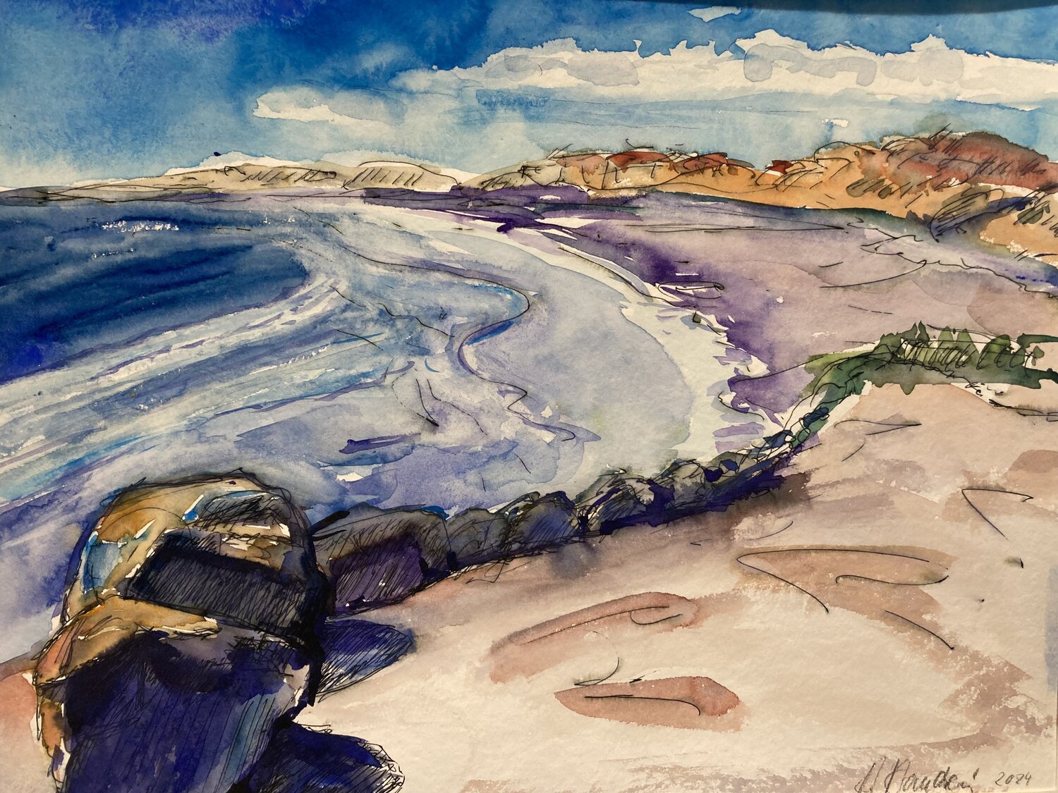 Les Saintes-Maries-de-la-Mer Heiner Handschin Original painting for sale