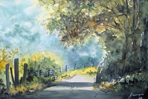 A quiet summer day by Fatemeh Kazemeyni, Painting for Sale on Select