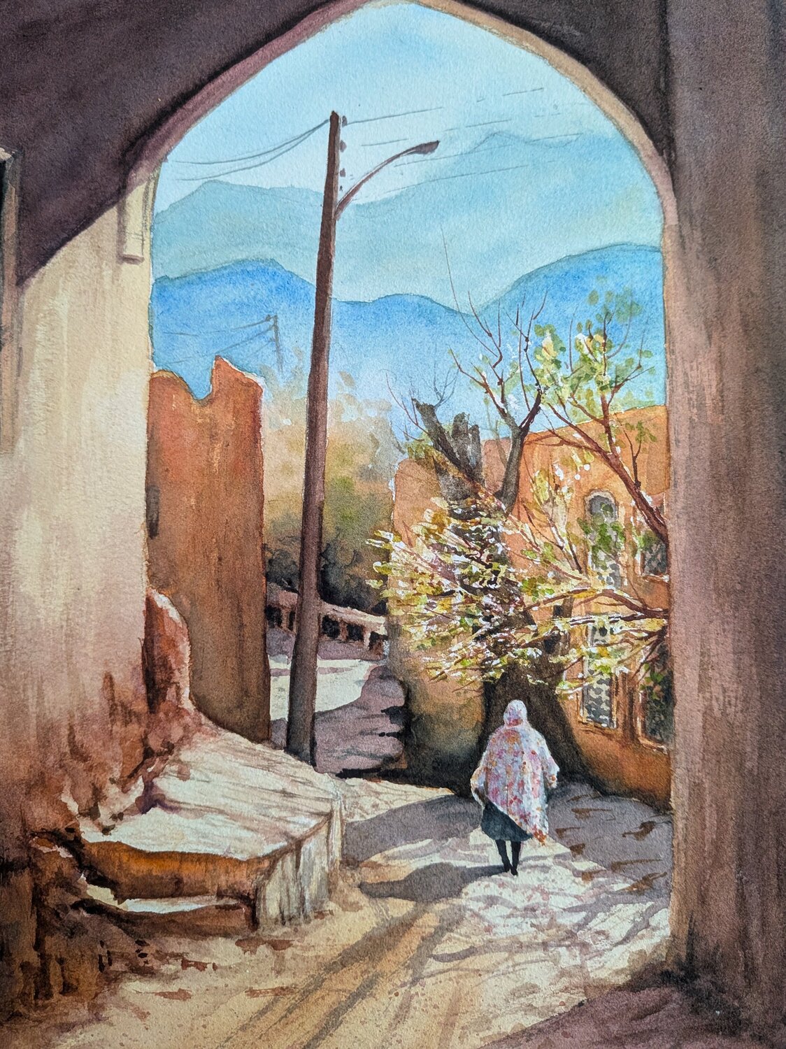 Spring in the village Fatemeh Kazemeyni Original painting for sale