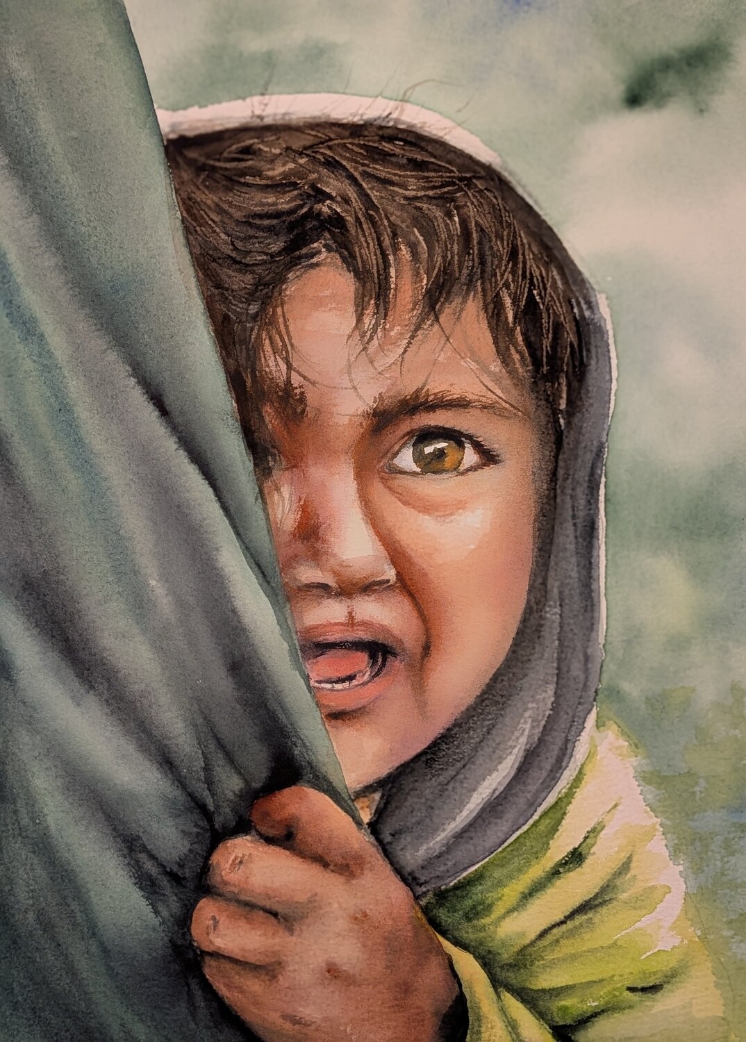 Defenseless Fatemeh Kazemeyni Original painting for sale