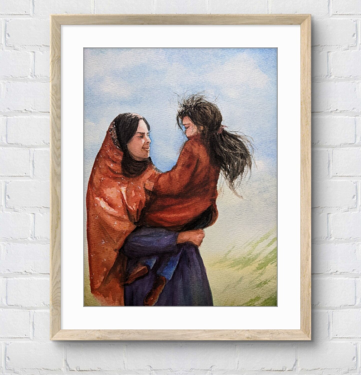 Bakhtiari girls Fatemeh Kazemeyni Original painting for sale