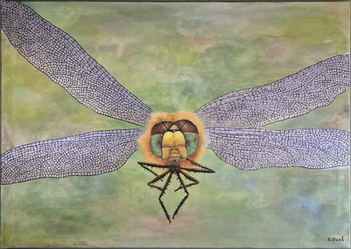 Dragonfly - The painting was painted by Grzegorz Gust. by Julia Gust - Trybuś Grzegorz Gust, Painting for Sale on Select