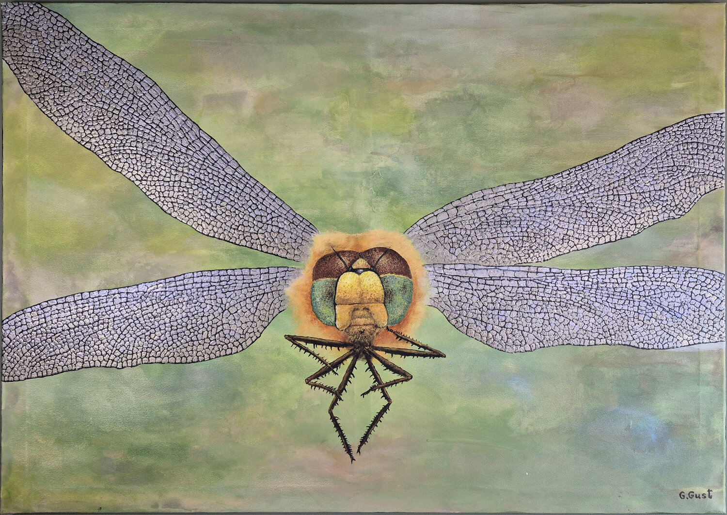 Dragonfly - The painting was painted by Grzegorz Gust. Julia Gust - Trybuś Grzegorz Gust Original painting for sale
