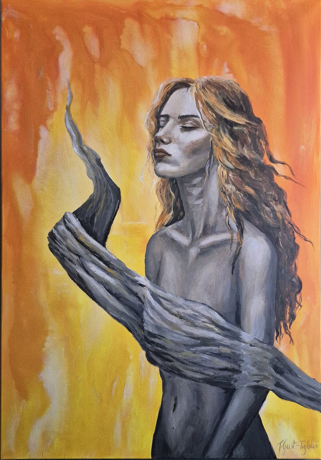 Inner fire - The painting was painted by Julia Gust-Trybuś. Julia Gust - Trybuś Grzegorz Gust Original painting for sale