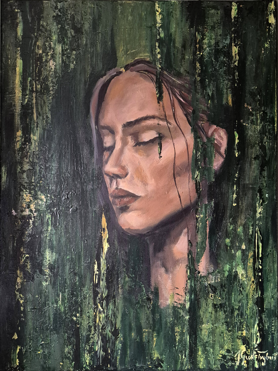 Lost in the forest - The painting was painted by Julia Gust-Trybuś. Julia Gust - Trybuś Grzegorz Gust Original painting for sale