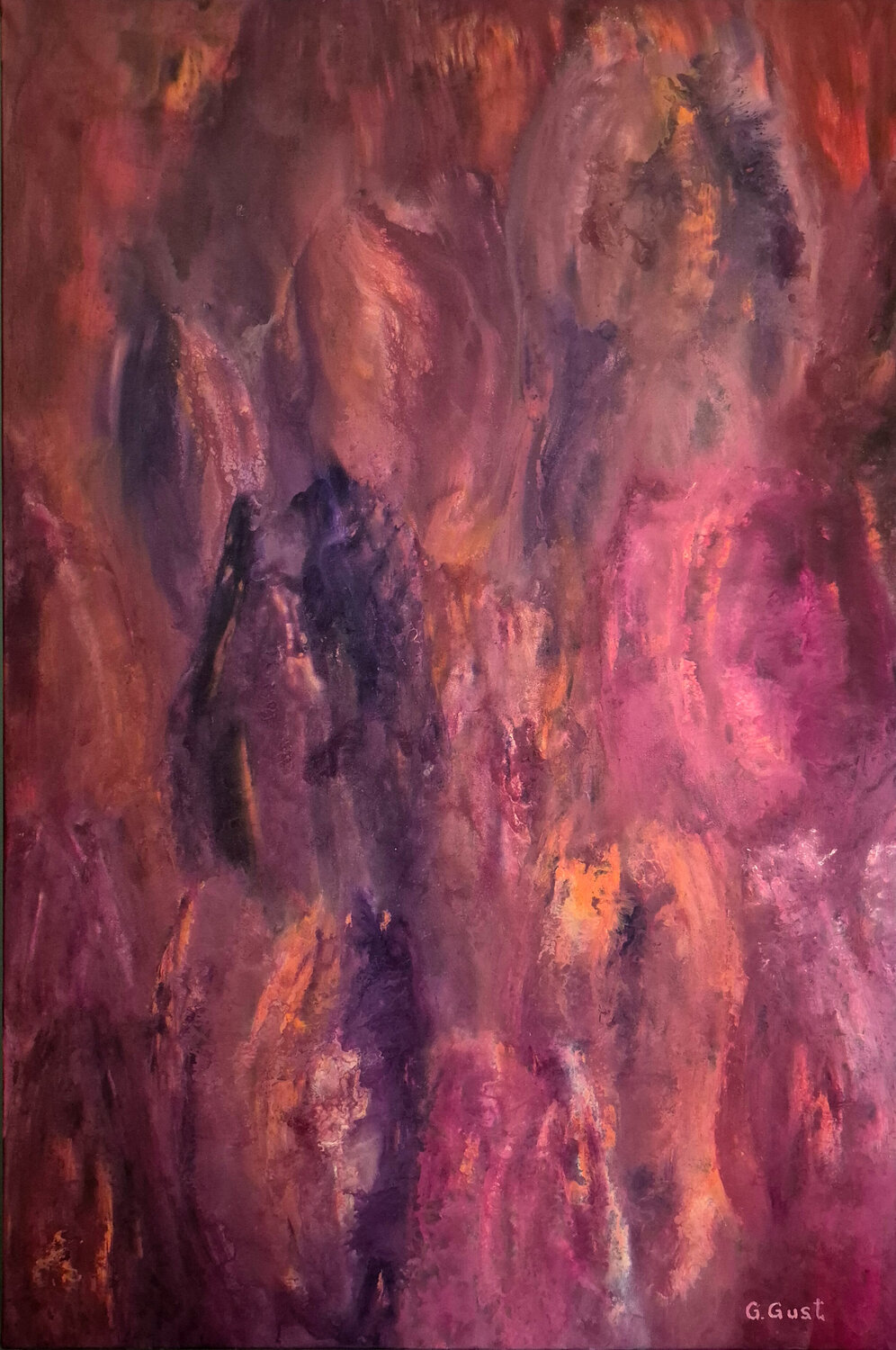Fiery tulips - The painting was painted by Grzegorz Gust. Julia Gust - Trybuś Grzegorz Gust Original painting for sale