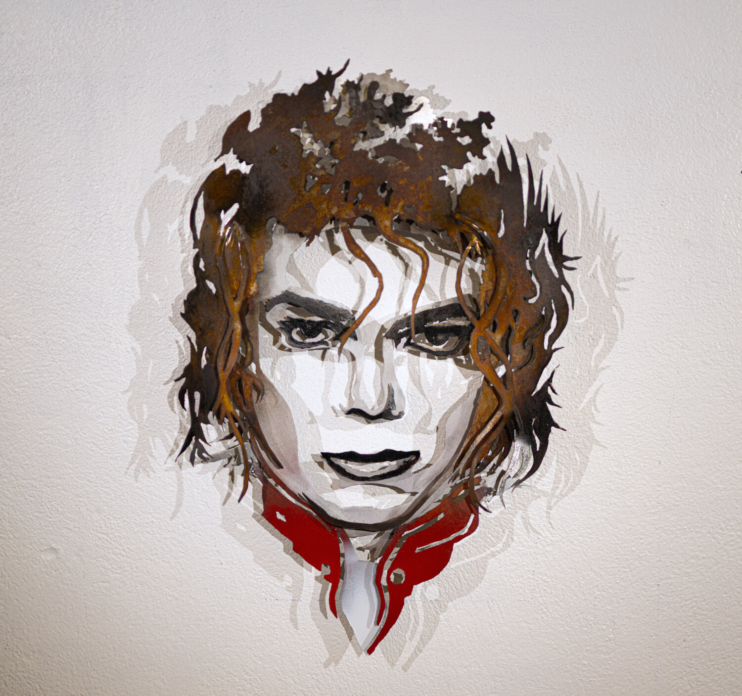 Michael Jackson - Metal portrait Frédéric Daty Sculpture for sale