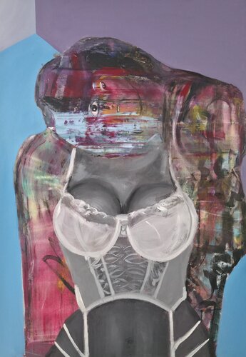 Donna come una Grande Scultura by Emilio Ventura, Painting for Sale on Select