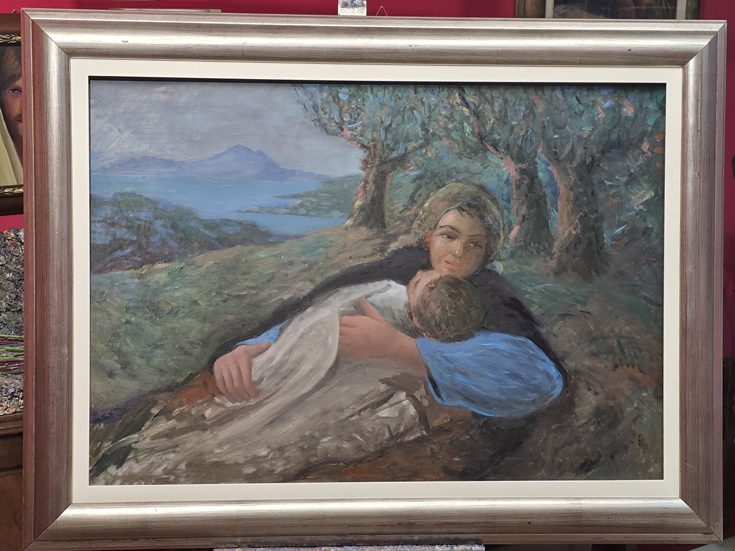 Ninna Nanna tra gli Ulivi Emilio Ventura Original painting for sale