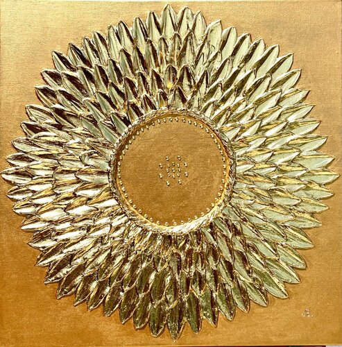 Golden Heart of Silence by LIUDMILA ABRAMOVA, Painting for Sale on Select