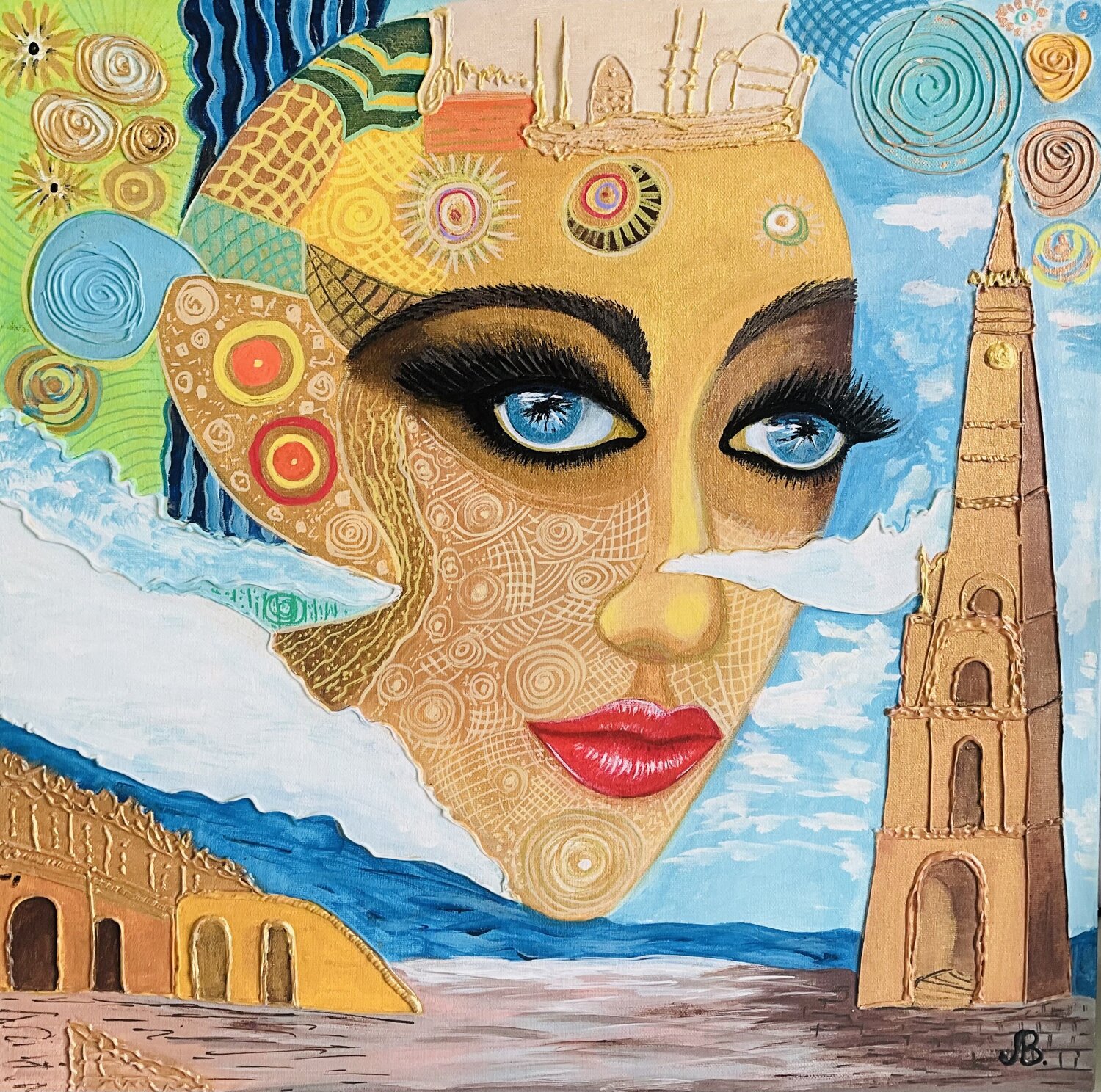 The Keeper of Towers LIUDMILA ABRAMOVA Original painting for sale