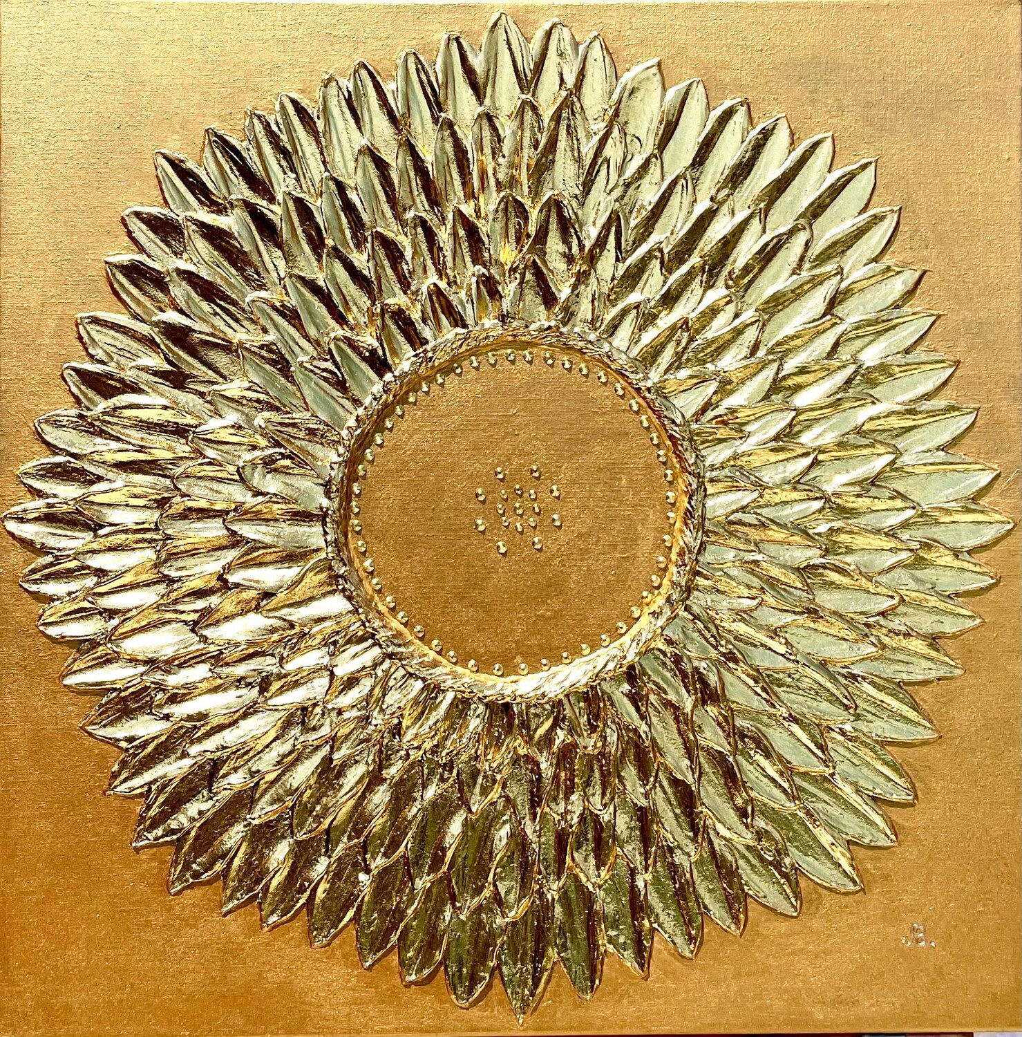 Golden Heart of Silence LIUDMILA ABRAMOVA Original painting for sale
