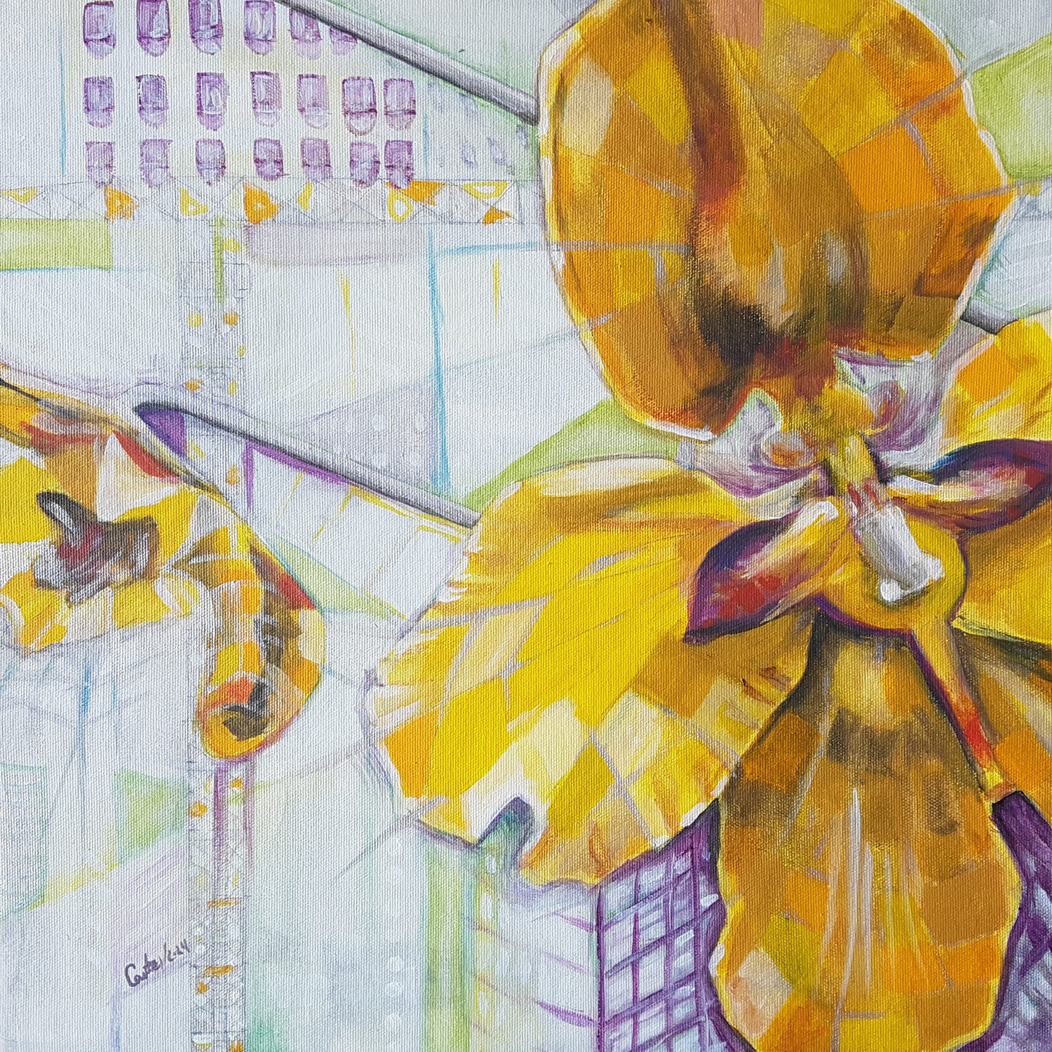 Orquídea No 5 CATALINA CORTES Original painting for sale