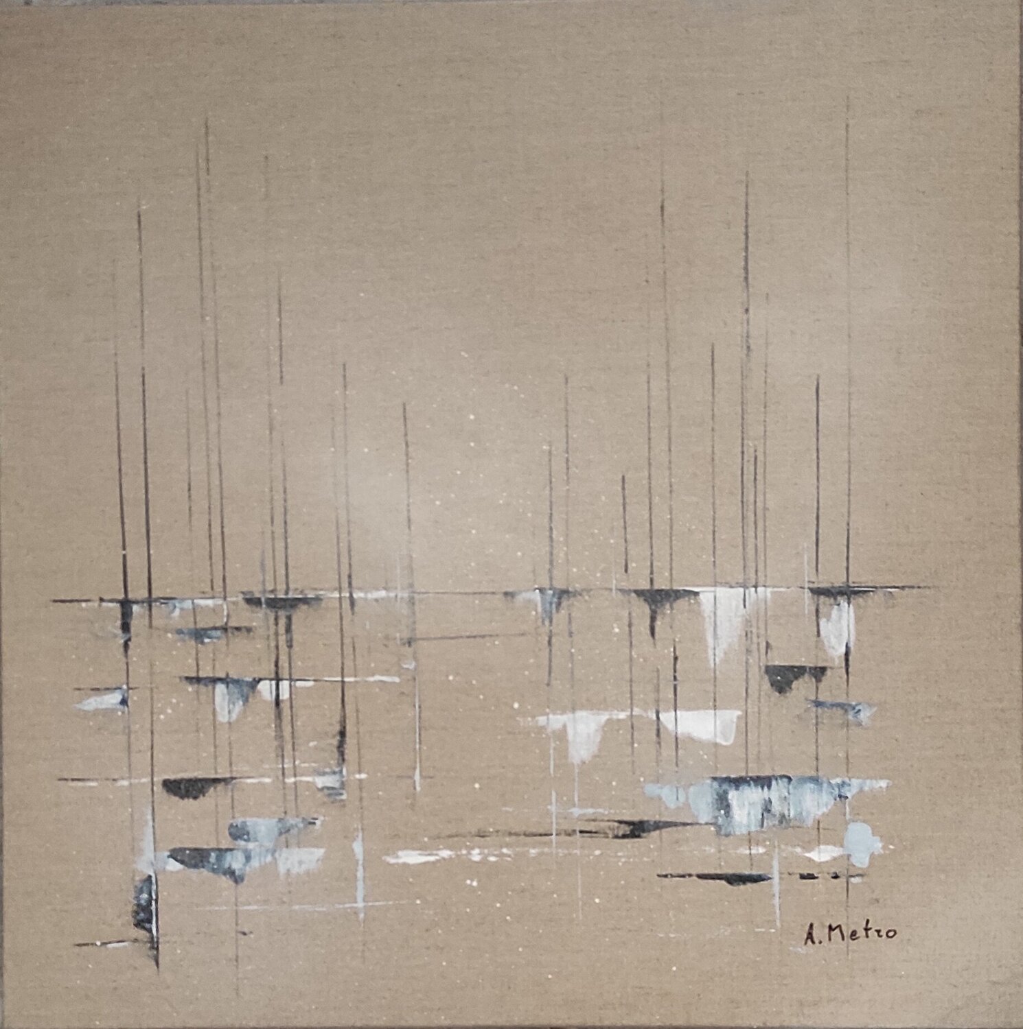 Marina sur lin Adeline METRO Original painting for sale
