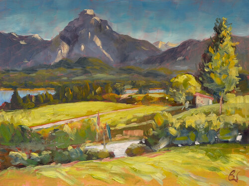 “Where the Mountains Begin” by Bernd Weber, Painting for Sale on Select