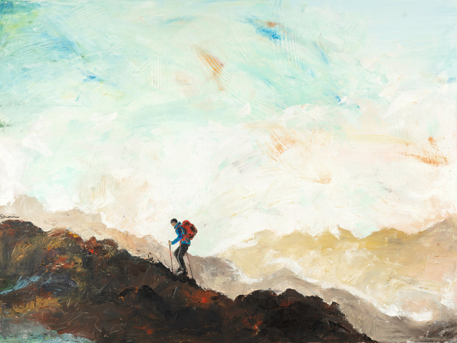 Ascent to Serenity Sherin Qadir Original painting for sale