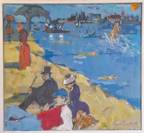 "Sunday in the Park with Icky" by Lynn Bushell, Painting for Sale on Select