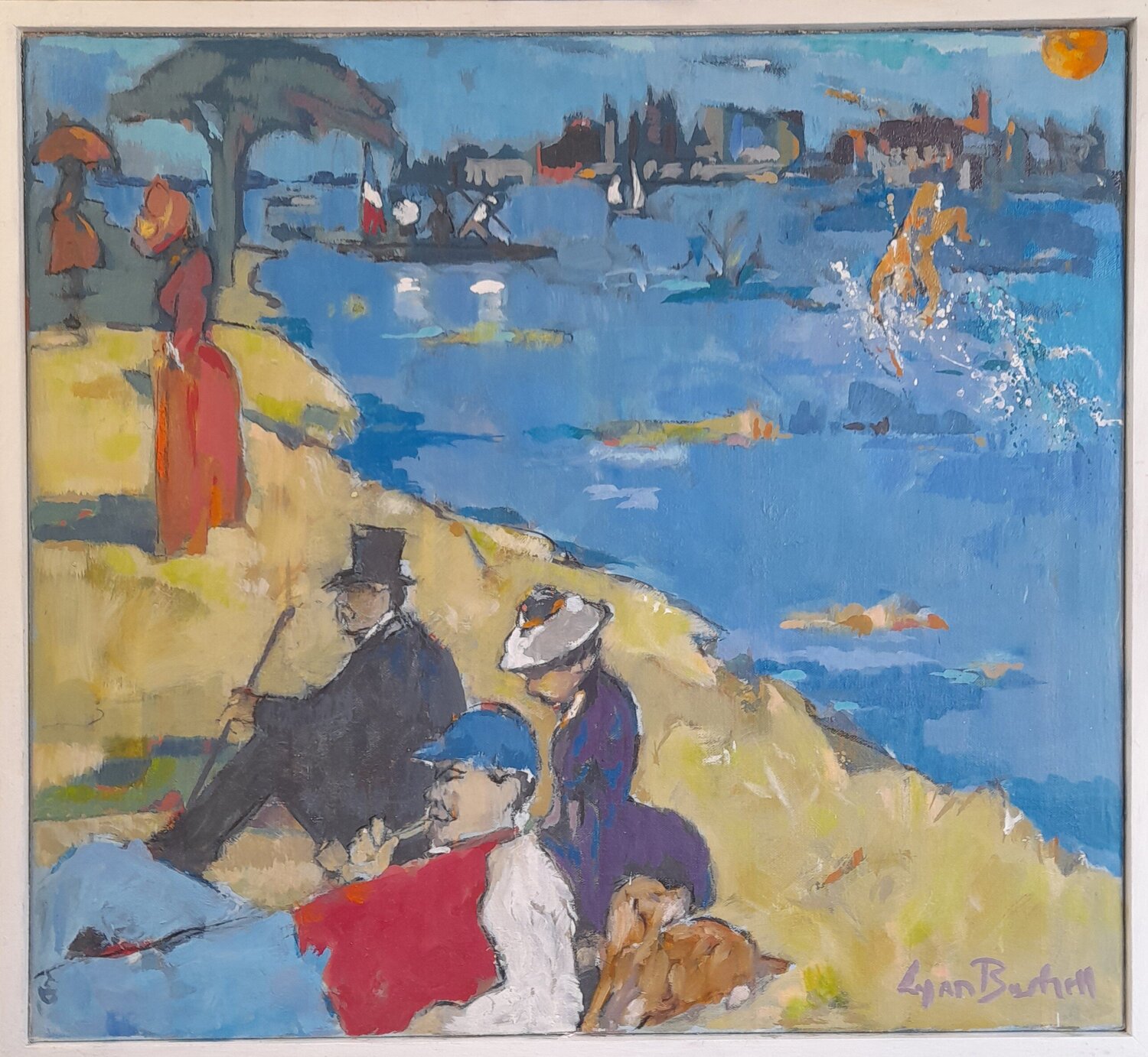 "Sunday in the Park with Icky" Lynn Bushell Original painting for sale