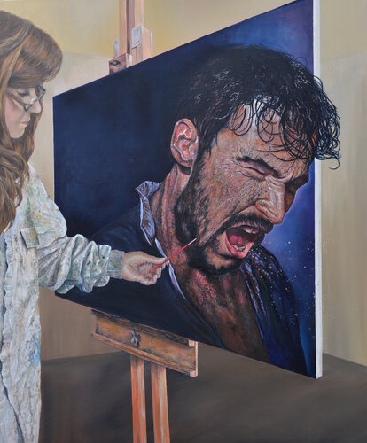 THE POWER BEHIND THE BRUSH by Janice Lightowler, Painting for Sale on Select