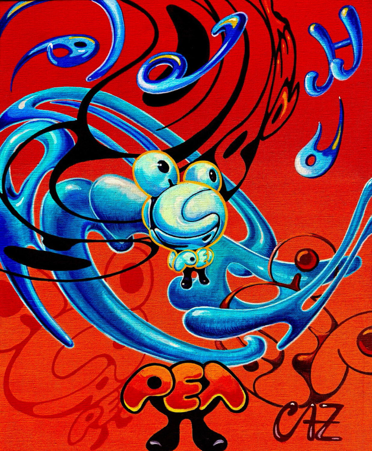 Mr. Alphapet 電光石火（DENKO-SEKKA） Yumi Asaba Original painting for sale