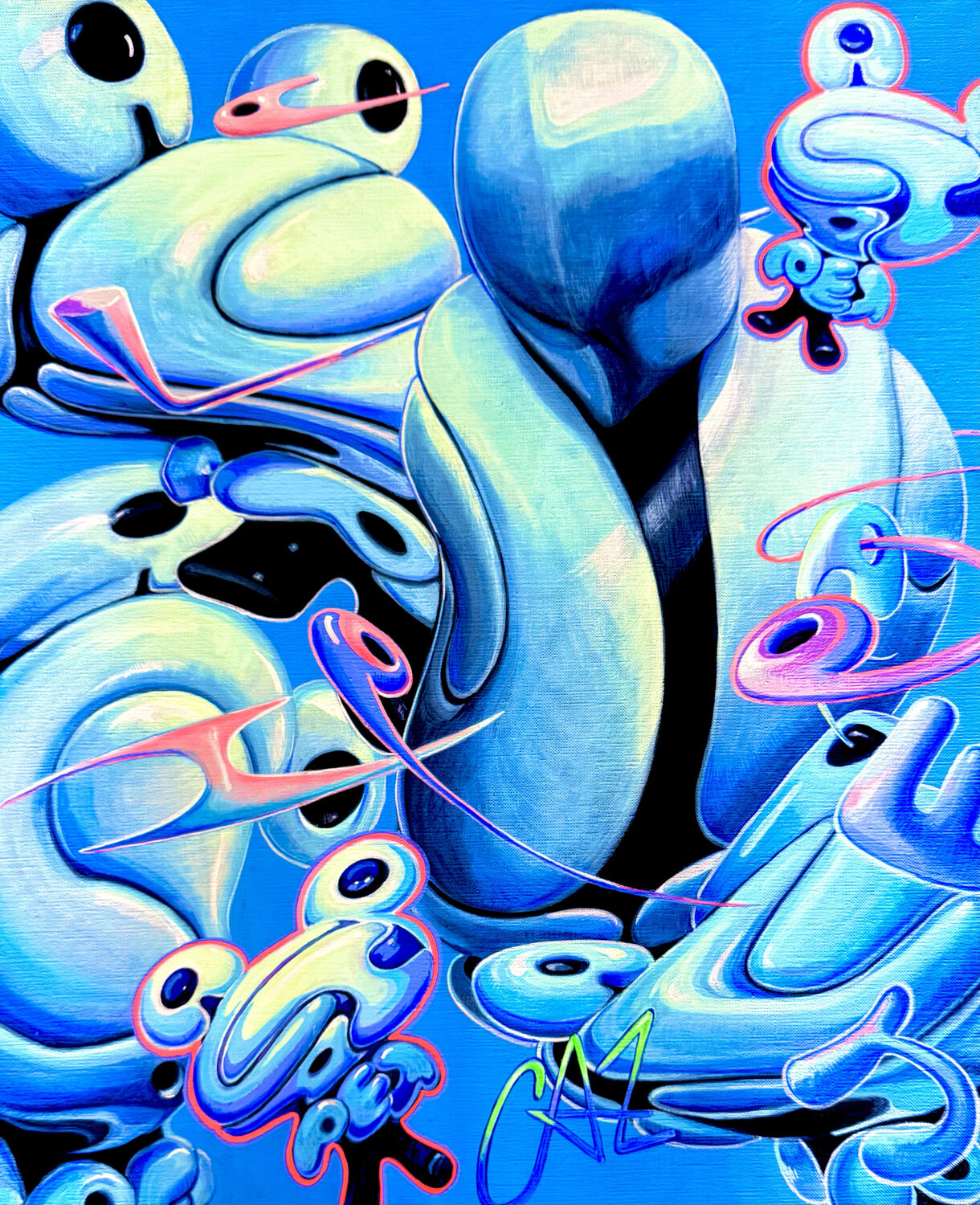 Mr.Alphapet 一粘発起（Ichinen-hokki） Yumi Asaba Original painting for sale