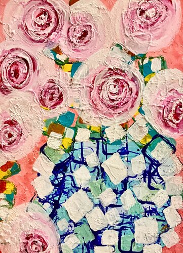 Pink Roses by Susan Reiss, Painting for Sale on Select