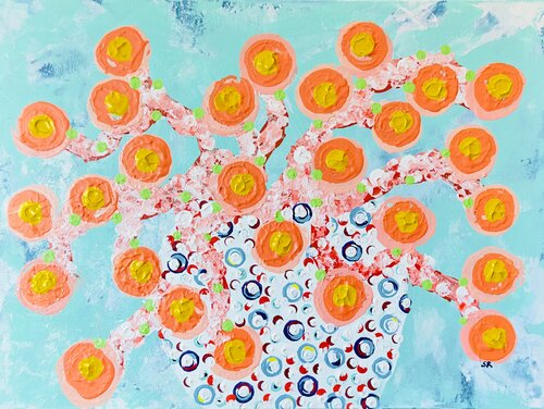 Dot-Dot Bloom by Susan Reiss, Painting for Sale on Select