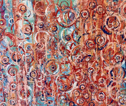 Vibrations in Red and Blue by Susan Reiss, Painting for Sale on Select