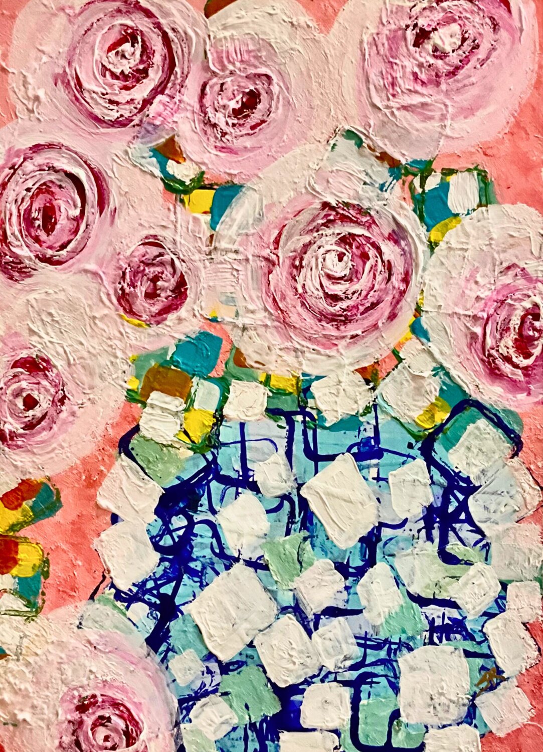 Pink Roses Susan Reiss Original painting for sale