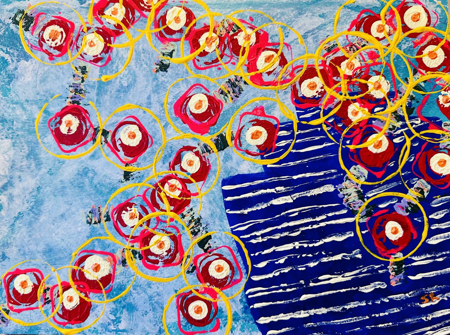 Tilting Axis in Blue Susan Reiss Original painting for sale
